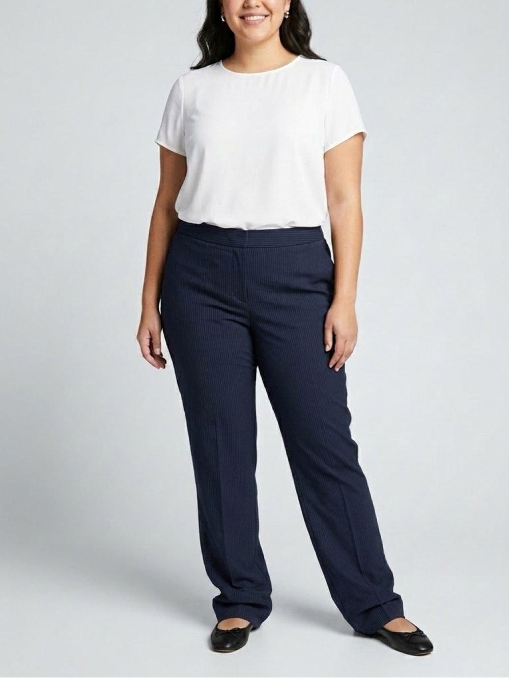 NWOT Talbot’s Classic Navy Pinstripe Straight-Leg Women's Pants